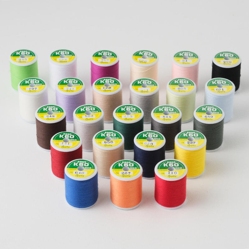 国産 ミシン糸  スパン糸緑系3色から選べる 200m巻 3個セット 60番手 普通地用（黄緑、緑、サンググリーン）
